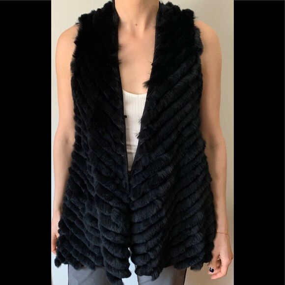Heartloom black 100% rabbit hair vest, excellent condition, size XS/PT - Picture 1 of 8